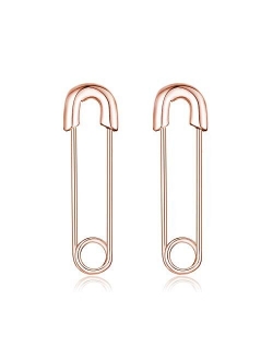 Stainless Steel Stylish Cartilage Earrings Punk Goth Safety Pin Earrings for Women Girl 90s Earrings Stud