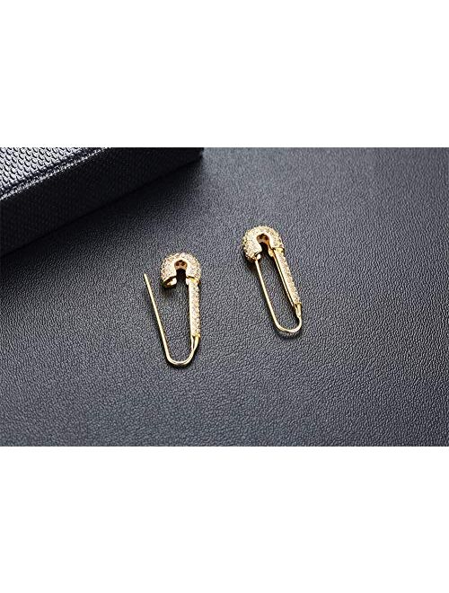 Stainless Steel Stylish Cartilage Earrings Punk Goth Safety Pin Earrings for Women Girl 90s Earrings Stud