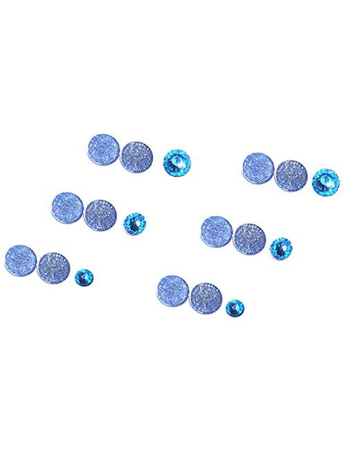 2mm Height Three Small Round Cut CZ Stainless Steel Magnetic Nose Stud Earrings - Fake Piercing