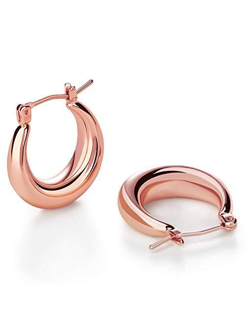 LILIE&WHITE Chunky Gold Hoop Earrings for Women Cute Fashion Hypoallergenic earrings Minimalist Jewelry Gift