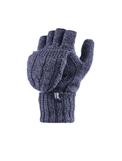 Heat Holders - Women's Thermal Converter Fingerless Cable Knit 2.3 Tog Gloves - One Size