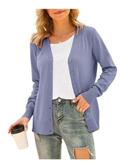 VIISHOW Women's V Neck Button Down Knitwear Long Sleeve Soft Basic Knit Cardigan Sweater