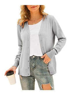 VIISHOW Women's V Neck Button Down Knitwear Long Sleeve Soft Basic Knit Cardigan Sweater