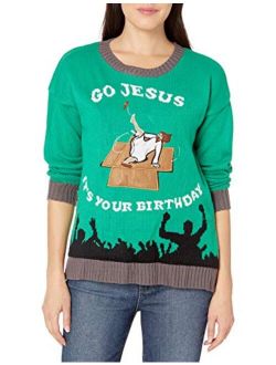 Women's Jesus Manger Led Light-up Ugly Christmas Sweater