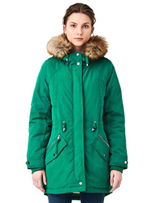 Royal Matrix Womens Mid Length Warm Winter Water-Resistant Sherpa Lined Parka Coat with Removable Faux Fur