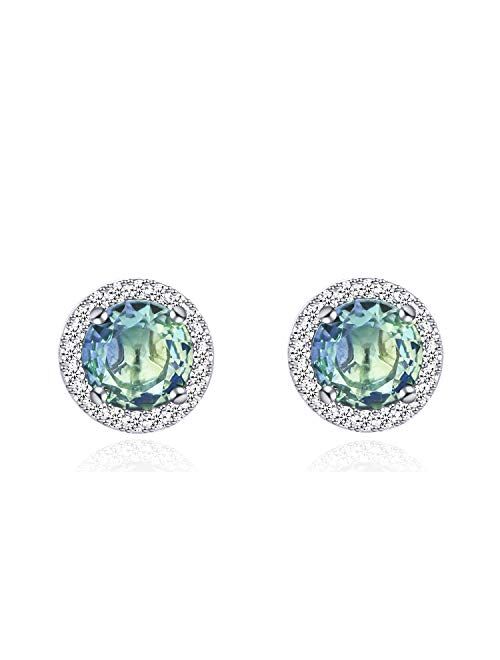 YOQUCOL Bright 8mm Cubic Zirconia Crystal Clip On Stud Round Non Pierced Earrings For Women Girls