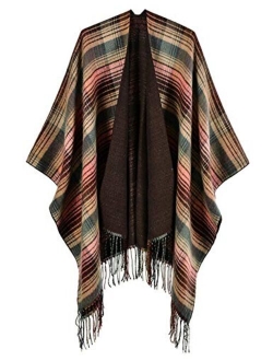 Winter Poncho Cape Open Front Blanket Shawl and Wrap Cloak Cardigan Sweater Coat