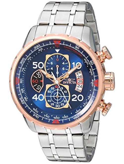 Invicta Men's 17203 AVIATOR Stainless Steel and 18k Rose Gold Ion-Plated Watch