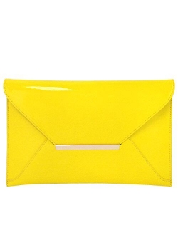 Faux Patent Leather Envelope Candy Clutch Bag