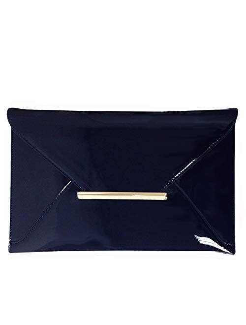 Faux Patent Leather Envelope Candy Clutch Bag