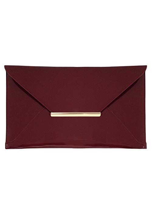 Faux Patent Leather Envelope Candy Clutch Bag