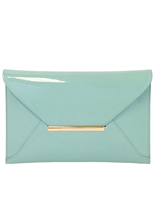 Faux Patent Leather Envelope Candy Clutch Bag