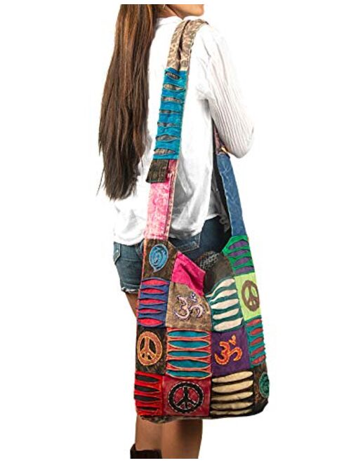 Hobo Colorful Shoulder Crossbody Bag Large Women Sling Slouch Hippie Boho