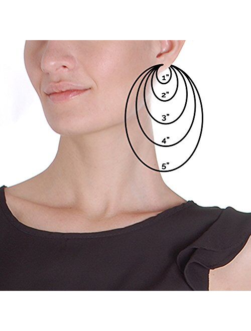 Humble Chic Geometric Chevron Hoop Threader Earrings for Women - Hypoallergenic Lightweight Cutout Thin Wire Drop Dangles - Plated in 925 Sterling Silver or 18k Gold