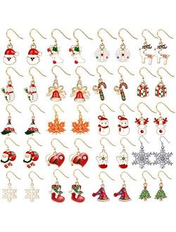 4-20 Pairs Christmas Earrings Holiday Jewelry Set gifts for Womens Girls, Thanksgiving Xmas Jewelry Dangle Earrings Set.