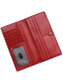 RFID Blocking Ultra Slim Real Leather Credit Card Holder Clutch Wallets for Women