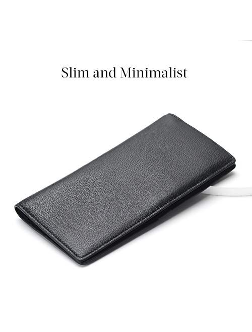 RFID Blocking Ultra Slim Real Leather Credit Card Holder Clutch Wallets for Women