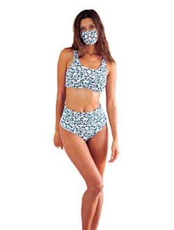 Sadie Scoop Neck Racerback Bikini Set with Matching Mask