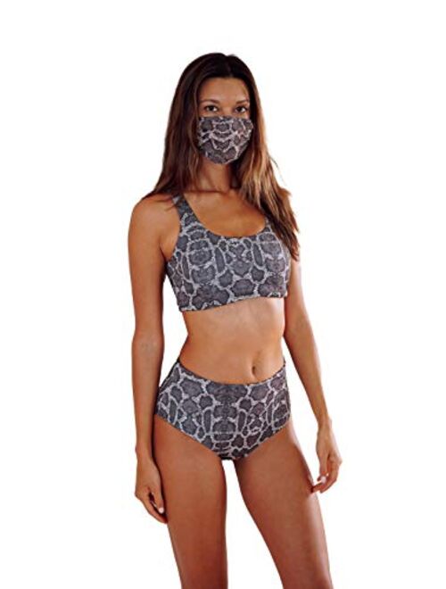 Sadie Scoop Neck Racerback Bikini Set with Matching Mask