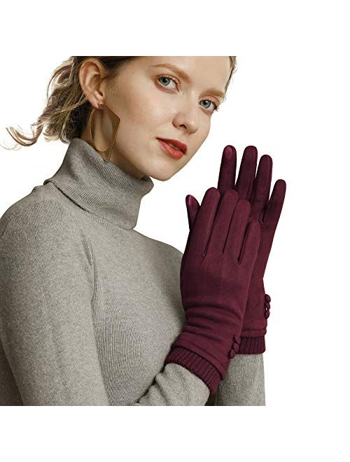 Womens Gloves Winter Touch Screen Texting Phone Windproof Gloves for Women Fleece Lined Thick Warm Gloves