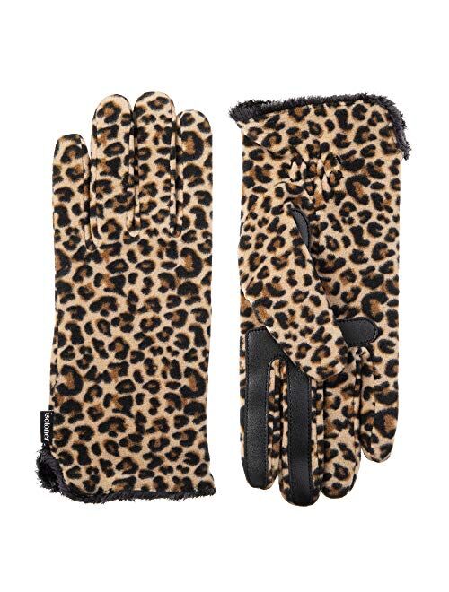 isotoner leopard gloves