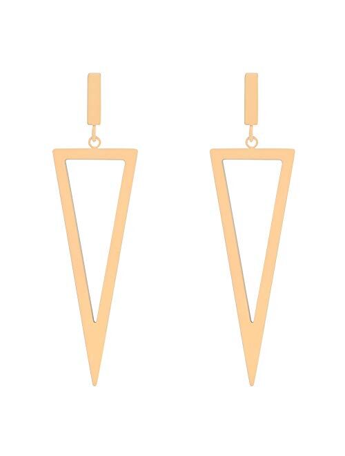 LILIE&WHITE Metal Triangle Danlge Drop Earrings For Women Costume Jewelry