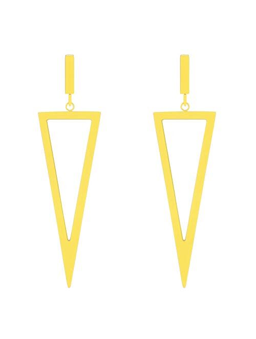 LILIE&WHITE Metal Triangle Danlge Drop Earrings For Women Costume Jewelry