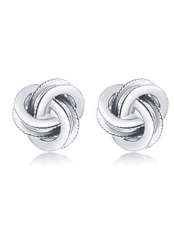 Gold Plated Sterling Silver Studs Love Knot Earrings For Women | Hypoallergenic & Nickle Free Jewelry for Sensitive Ears