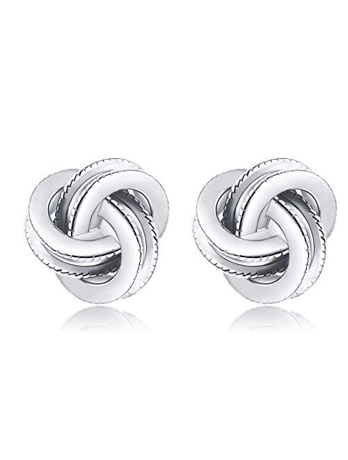 Gold Plated Sterling Silver Studs Love Knot Earrings For Women | Hypoallergenic & Nickle Free Jewelry for Sensitive Ears