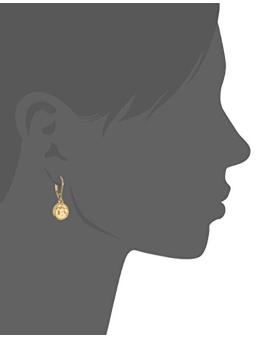 Napier "Classics" Gold-Tone Hammered Disk Drop Earrings