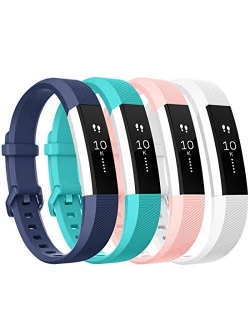 Tobfit 4 Pack Bands Compatible with Fitbit Alta and Fitbit Alta HR Accessories, Soft Sport Silicone Replacement Wristbands for Women Men, Small Large