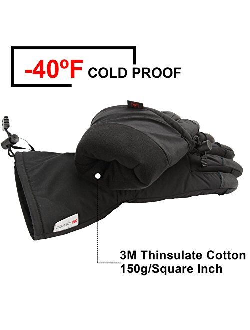 Winter Gloves Ski Mittens 3M Thinsulate Thermal Snow Work Glove for Men/Women