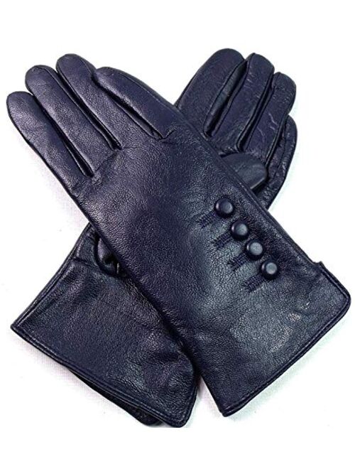 The Leather Emporium Women's Gloves Fur Lined Winter Warm