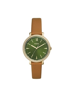 Women Jacqueline Stainless Steel and Leather Casual Quartz Watch