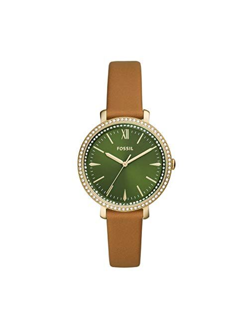 Fossil Women Jacqueline Stainless Steel and Leather Casual Quartz Watch