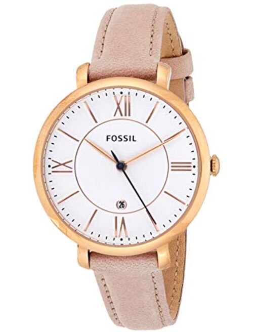 Fossil Women Jacqueline Stainless Steel and Leather Casual Quartz Watch