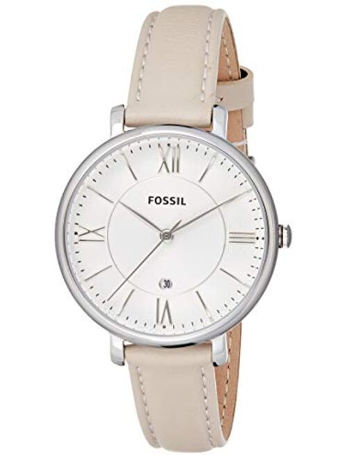 Fossil Women Jacqueline Stainless Steel and Leather Casual Quartz Watch