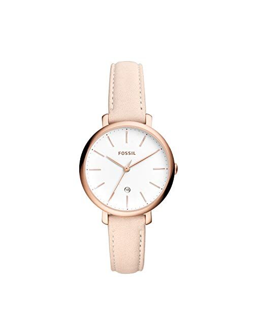 Fossil Women Jacqueline Stainless Steel and Leather Casual Quartz Watch