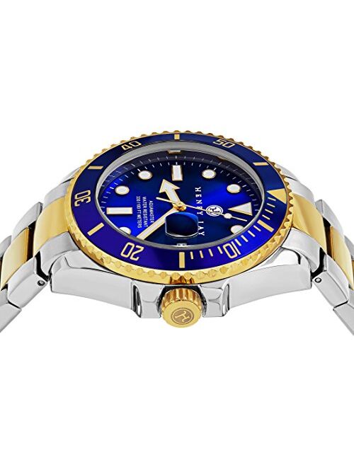 Henry Jay Mens 23K Gold Plated Two Tone Stainless Steel