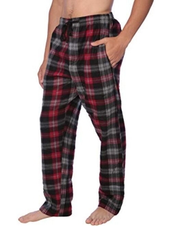 Active Club Men's PJ Pajama Fleece Lounge Plaid Bottoms Pants Microfleece (Single or 3 Pack), 12 Colors