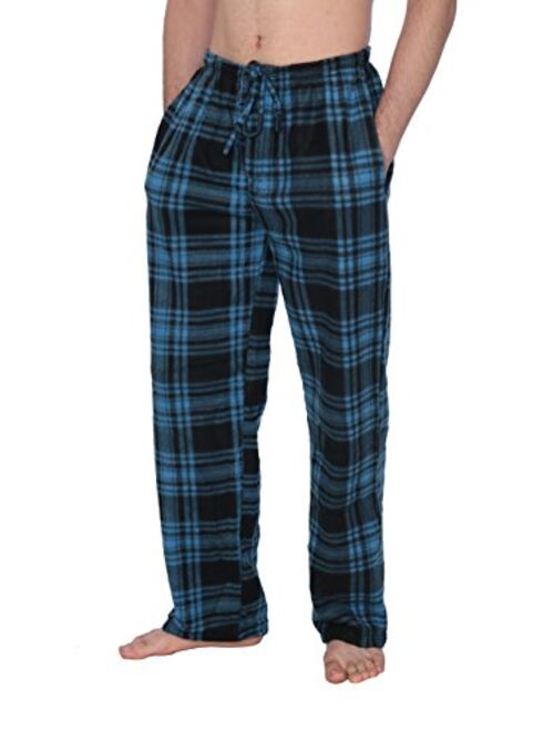 Active Club Men's PJ Pajama Fleece Lounge Plaid Bottoms Pants Microfleece (Single or 3 Pack), 12 Colors