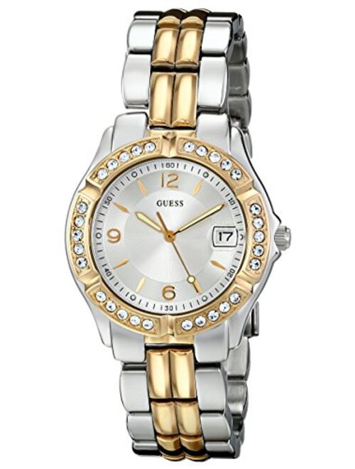 GUESS Women's Stainless Steel Two-Tone Crystal Accented Watch