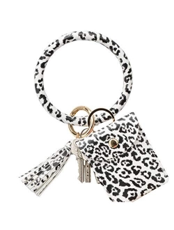 COOLANS Wristlet Bracelet Keychain Wallet Pocket Credit Card Holder Purse Tassel Keychain Bangle Key Ring for Women