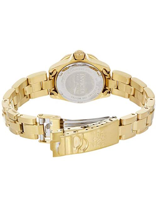 Invicta Women's Pro Diver 23.5mm Gold Tone Stainless Steel Quartz Watch, Gold (Model: 12527)