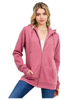 esstive Women's Ultra Soft Fleece Oversized Casual Midweight Zip-Up Hoodie Jacket