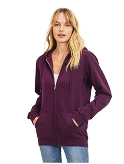 esstive Women's Ultra Soft Fleece Oversized Casual Midweight Zip-Up Hoodie Jacket