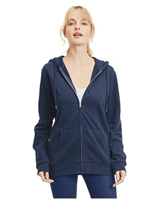 esstive Women's Ultra Soft Fleece Oversized Casual Midweight Zip-Up Hoodie Jacket