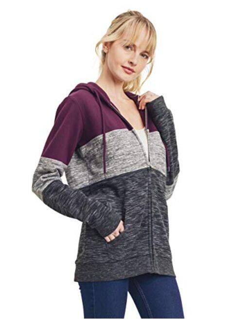 esstive Women's Ultra Soft Fleece Oversized Casual Midweight Zip-Up Hoodie Jacket