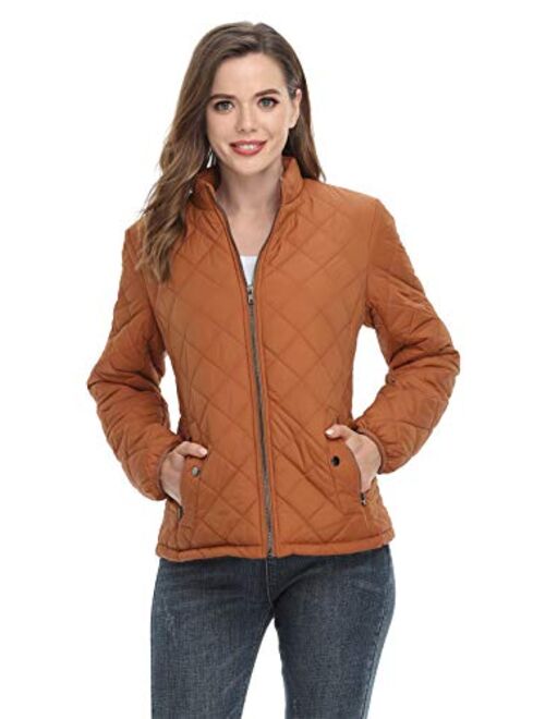 MISS MOLY Women Lightweight Quilted Padded Puffer Vest/Jacket Stand Collar Zip Up Winter Outwear