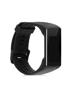 kwmobile Silicone Watch Strap Compatible with Polar A360 / A370 - Fitness Tracker Band with Clasp - Black